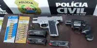 EM SANTA BÁRBARA Polícia Civil apreende armas na casa de suspeito durante apuração de homicídio