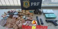 COCAÍNA, CRACK E HAXIXE Polícia Federal apreende drogas, arma e mais de R$ 69 mil em fiscalização na rodovia BR-262