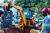 Obras de esgotamento sanitário avançam emSão Gonçalo do Rio Abaixo
